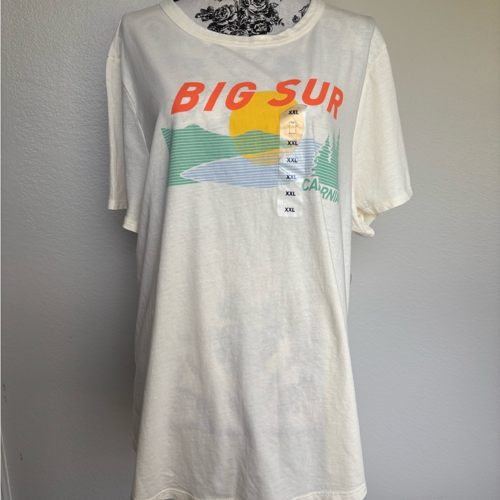 Old Navy beige Tee with Orange Text and Yellow Sun Graphic - Picture 7 of 12